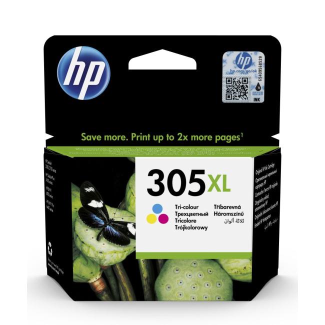 HP 3YM63AE HP 305XL Color XL Tintenpatrone (200 Seiten) für DeskJet 2320/2720/Plus 4120