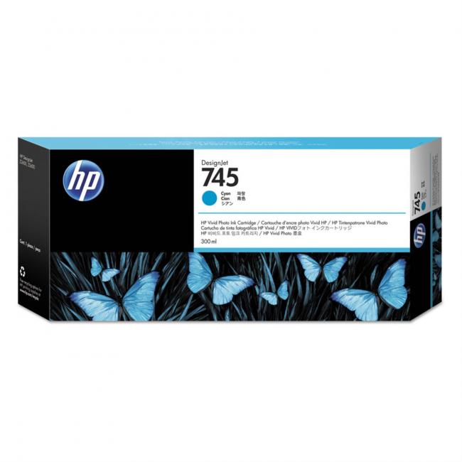 HP Tintenpatrone F9K03A HP 745 Cyan (300 ml) für DesignJet Z2600 PostScript/Z5600 PostScript