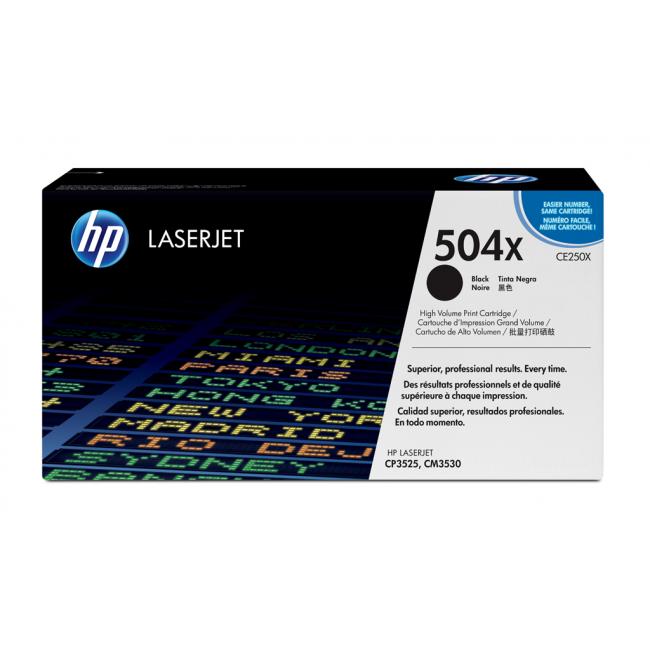Toner HP CE250X HP 504X schwarz (10.500 Seiten) für Color LaserJet CM3530/CP3525