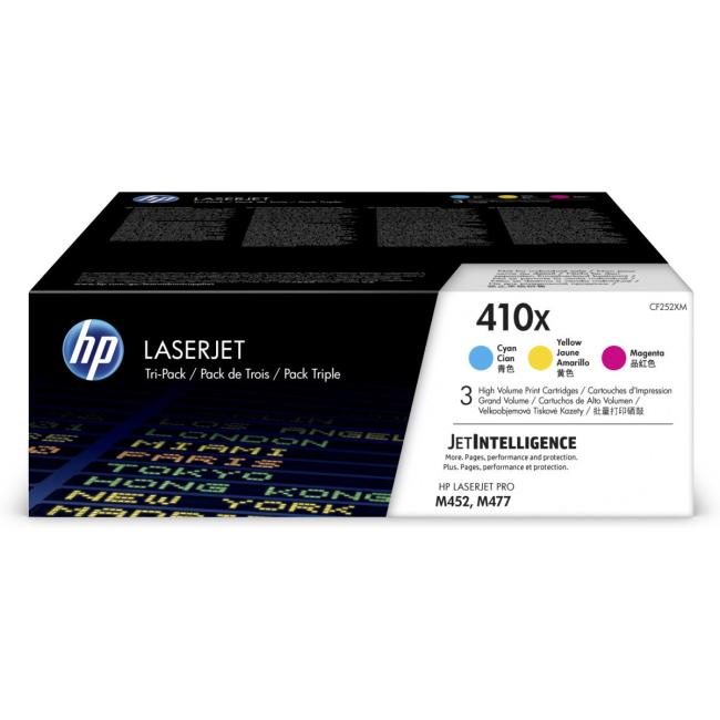 HP 410X 3er-Pack Original LaserJet Tonerkartuschen mit hoher Reichweite in Cyan/Magenta/Gelb (CF252XM)