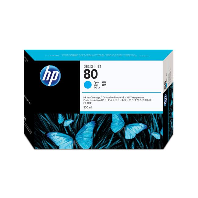 HP Tintenpatrone C4846A HP 80 Cyan (350 ml) für Designjet 1000