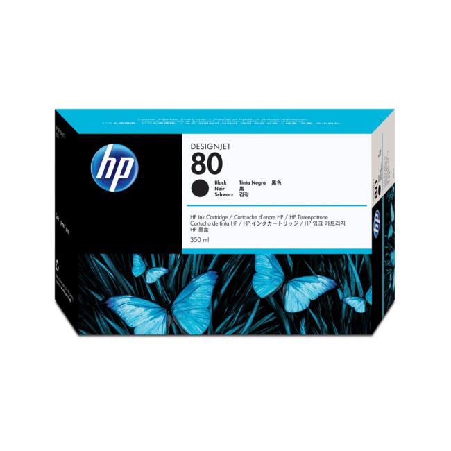 Tintenpatrone HP C4871A HP 80 Schwarz (350 ml) für Designjet 1000