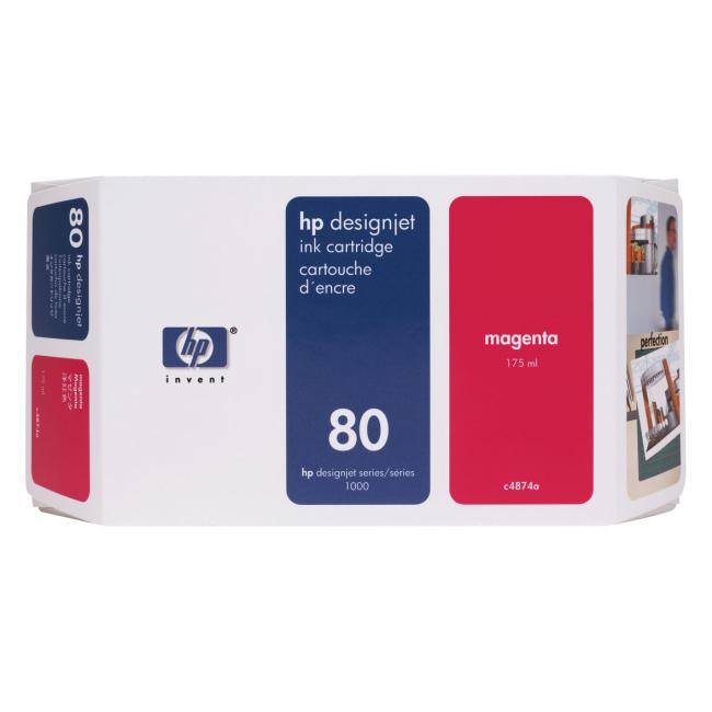 HP C4874A HP 80 Magenta-Tintenpatrone (175 ml) für Designjet 1000