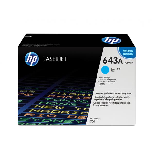 Toner HP Q5951A HP 643A Cyan (10.000 Seiten) für Color LaserJet 4700