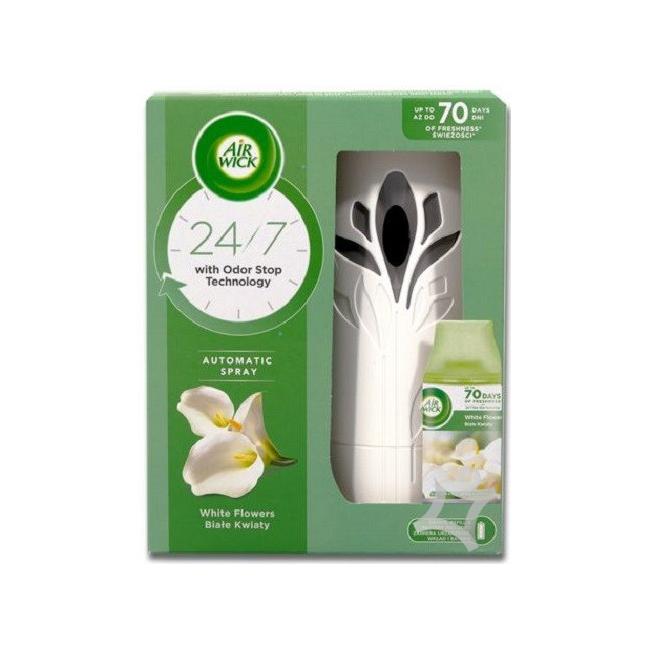 Air Wick Automatischer Lufterfrischer + Nachfüllpackung 250 ml, Duftrichtung Weiße Blüten