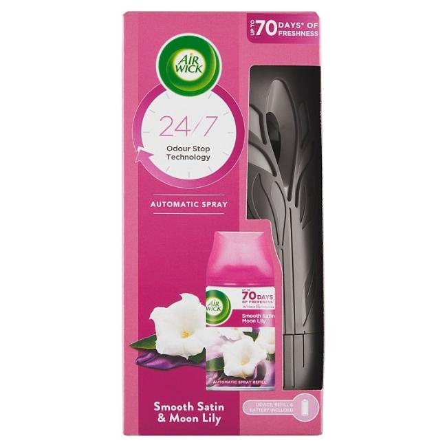 Air Wick Automat Lufterfrischer + Nachfüllpackung 250 ml, monatlich, Lalia Satin