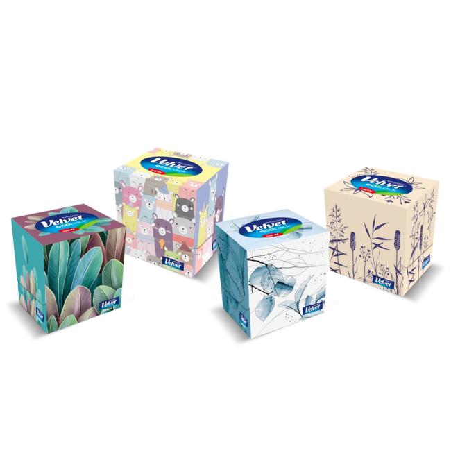 [HY004901] VELVET Cube 3-lagige Kosmetiktücher, 56 Stück