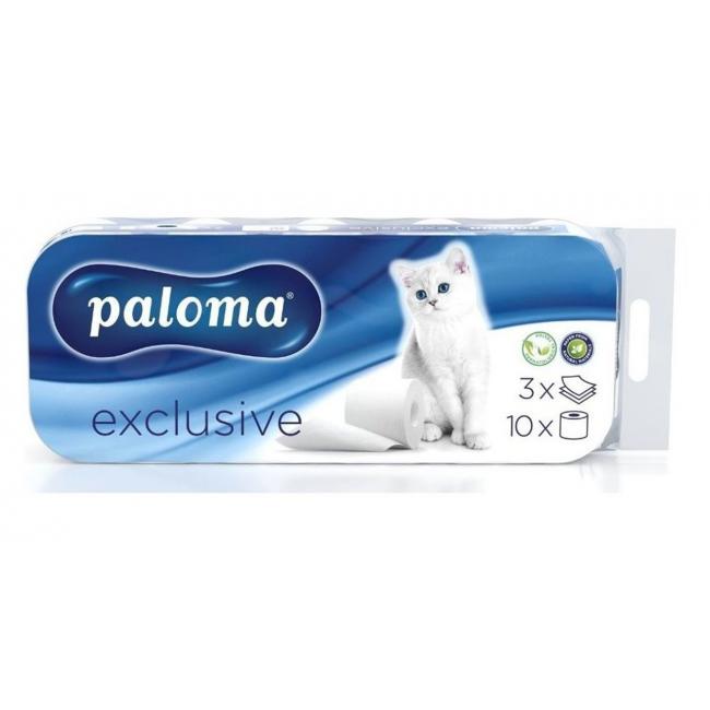 Toilettenpapier 3-lagig PALOMA EXCLUSIV weiß 10 Stück