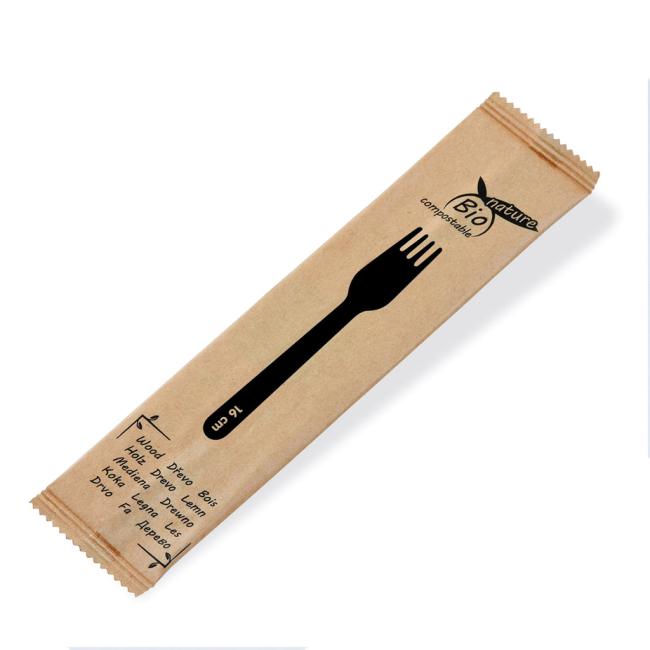 Holzgabeln 16 cm, einzeln verpackt (100 Stück)