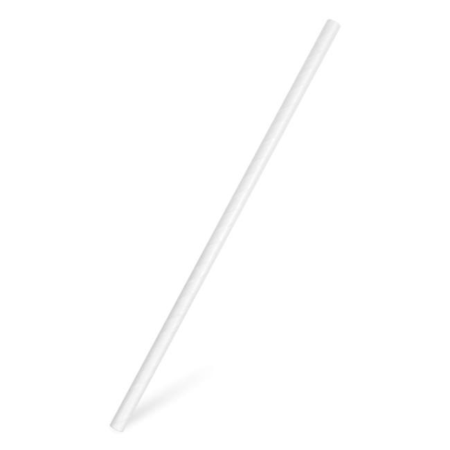 [HY040900] Papierstrohhalme weiß 'JUMBO' 8 mm x 25 cm (100 Stück)
