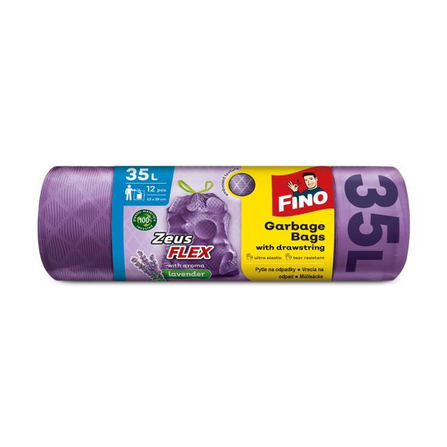 FINO Zeus FLEX AROMATIC wiederverschließbare Beutel 35 l, 28 µm, 53 x 59 cm, lila (12 Stück)