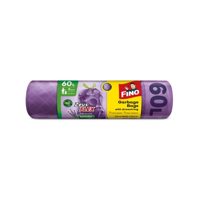 [HY050042] FINO Zeus FLEX AROMATIC 60 l wiederverschließbare Beutel, 33 µm, 63 x 70 cm, lila (8 Stück)