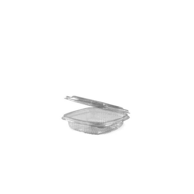 Rechteckige, transparente Schüssel mit Deckel, 125 ml, PET (50 Stück)