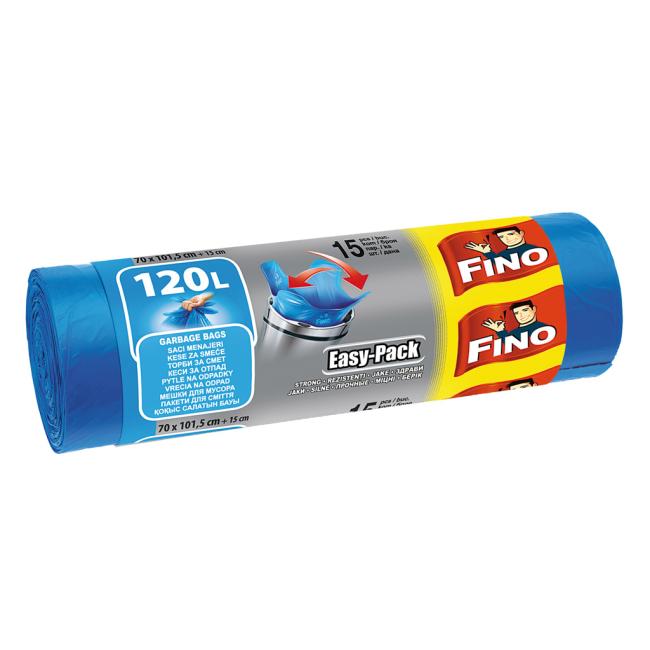 [HY093115] FINO Easy Pack 120-Liter-Spannbeutel, 22 Mikrometer, 70 x 102 cm, blau (15 Stück)
