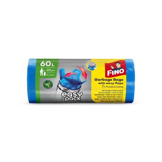 FINO Easy Pack 60 l Ziplock-Beutel, 18 µm, 60 x 66 cm, blau (20 Stück)