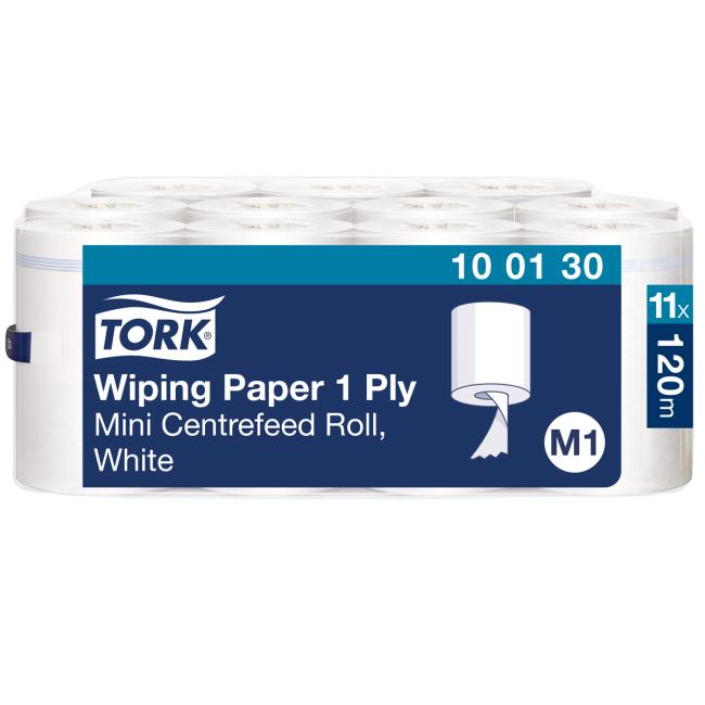 [HY100130] Papierhandtücher auf Rollen TORK Advanced Centerfeed mini weiß M1, Rolle 120 m (11 Stück)