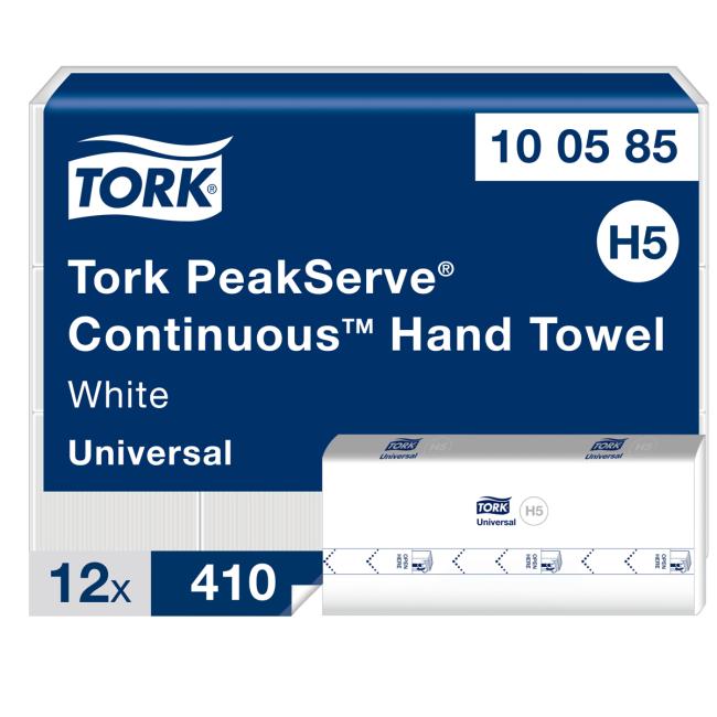 [HY100585] Papierhandtücher, einlagig gefaltet. TORK PeakServe Continuous H5 (12er-Packung)