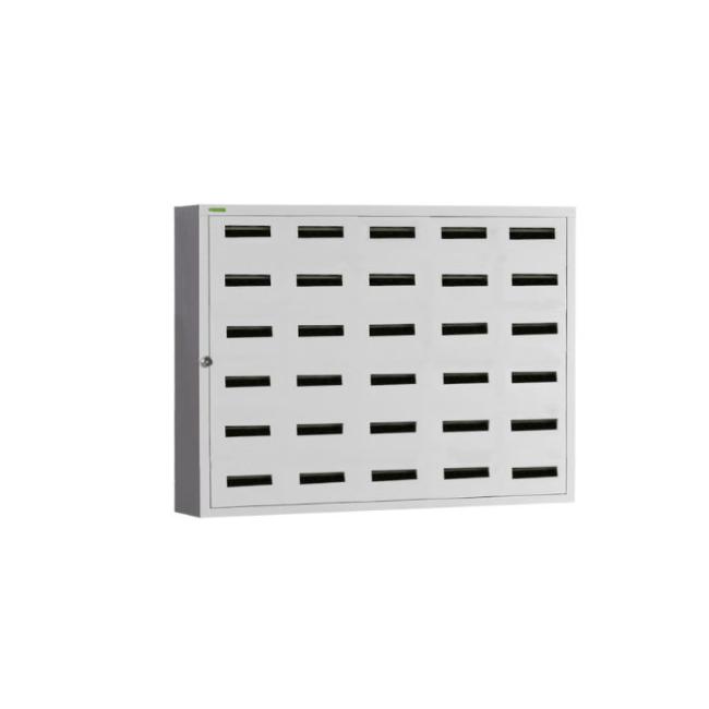 Handy-Aufbewahrungsschrank, abschließbar, H. 60 x B. 80 x T. 22 cm, Grau RAL 7035