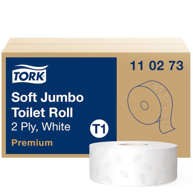 TORK Premium Jumbo Toilettenpapier, 2-lagig, weich, weiß, T1, 6 Stück