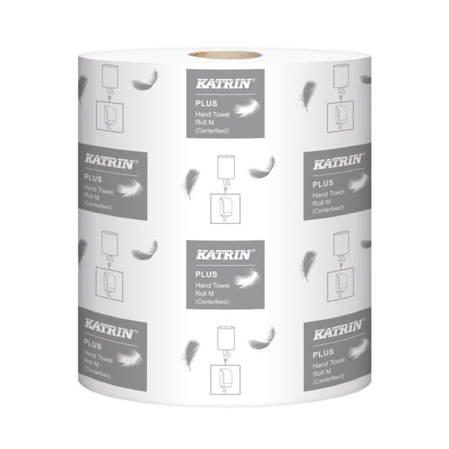[HY112658] Papierhandtücher auf der Rolle, 2-lagig KATRIN Plus M2, 100% Zellulose, Rolle 90 m (6 Stück)