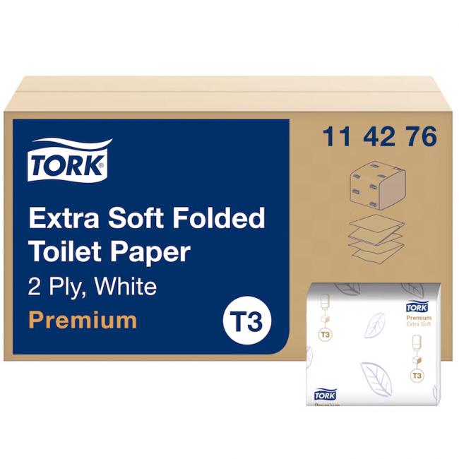 [HY114276] TORK Premium T3 Toilettenpapier, 2-lagig gefaltet, extra weich, 252 Stück