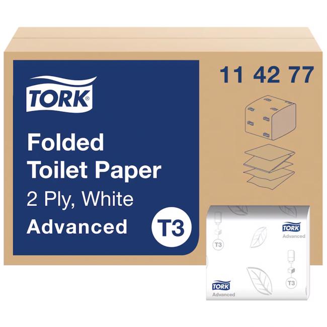 TORK Advanced T3 Toilettenpapier, 2-lagig gefaltet, 252 Stück