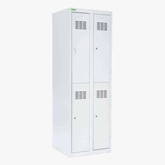 4-türiger Kleiderschrank mit kurzen Türen, 180x60x50cm, Farbe RAL 7035