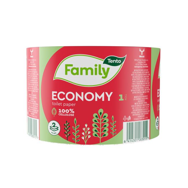 TENTO Economy 2-lagiges Toilettenpapier, Rolle 60 m