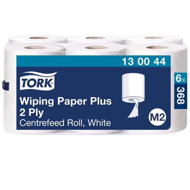 [HY130044] Papierhandtücher auf der Rolle, 2-lagig. TORK Plus 420 weiß M2, Rolle 125 m (6 Stück).