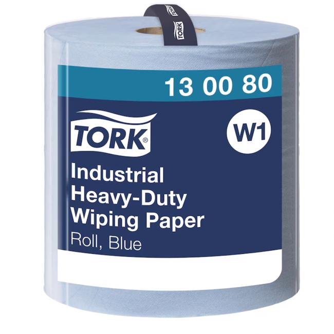 [HY130080] Industriereinigungstücher auf der Rolle, 3-lagig. TORK Heavy-Duty blau, 255 m