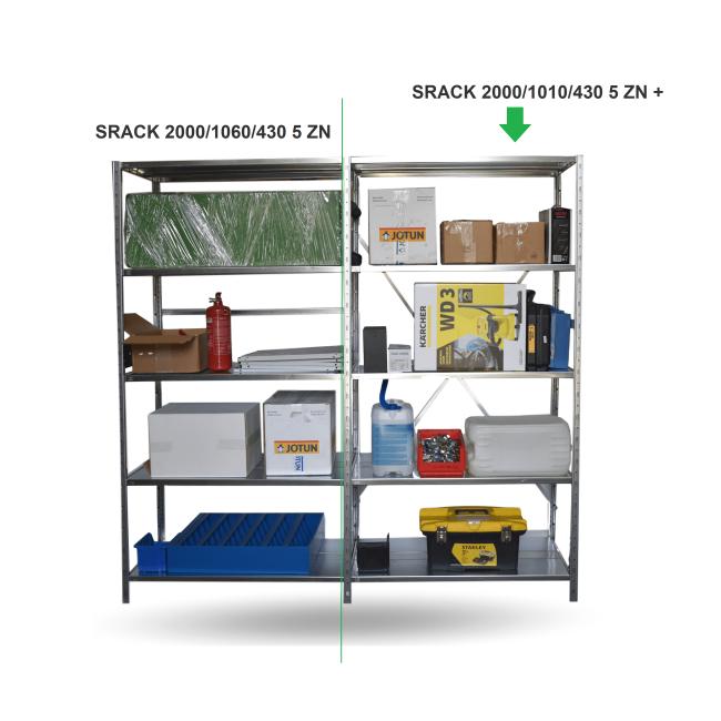 Regalsystem mit 5 Metallböden, Zusatzmodul, B 101 x T 43 x H 200 cm