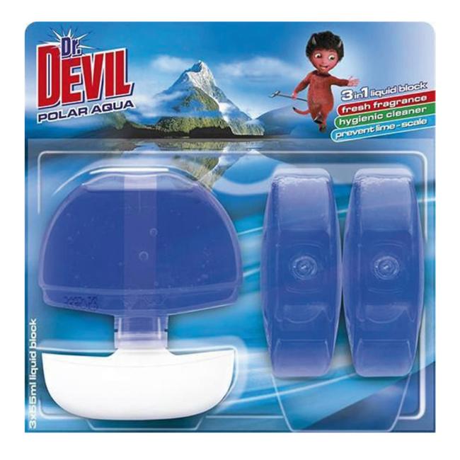 Dr. Devil Hänge-Toilettengel 3 x 55 ml - Polar Aqua