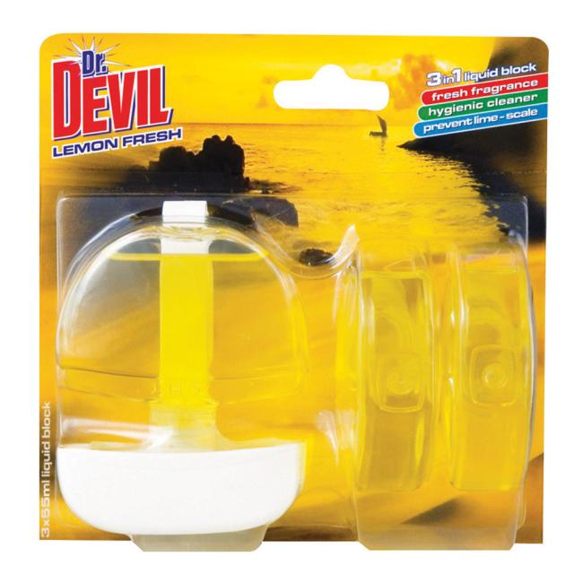 [HY158563] Dr. Devil Hänge-WC-Gel 3 x 55 ml - Zitronenfrisch