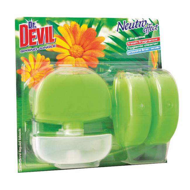 [HY158608] Dr. Devil Hänge-WC-Gel 3 x 55 ml - Frühlingsdschungel