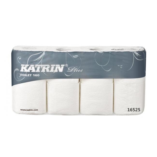 Toilettenpapier 3-lagig KATRIN Plus Toilet 160, Rolle 17,25 m (8 Stück)