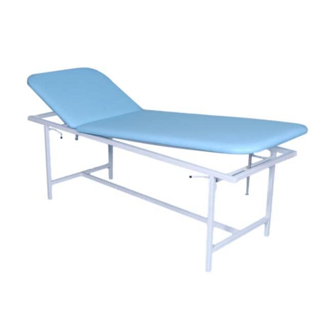 Untersuchungsliege, verstellbar, H 60 x B 192 x T 65 cm, Gestell RAL 9003 weiß, Kunstleder hellblau