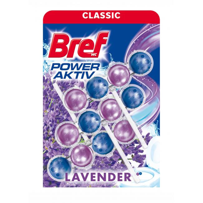 Bref Power Aktiv WC-Hängeblock massiv 3 x 50 g Lavendel