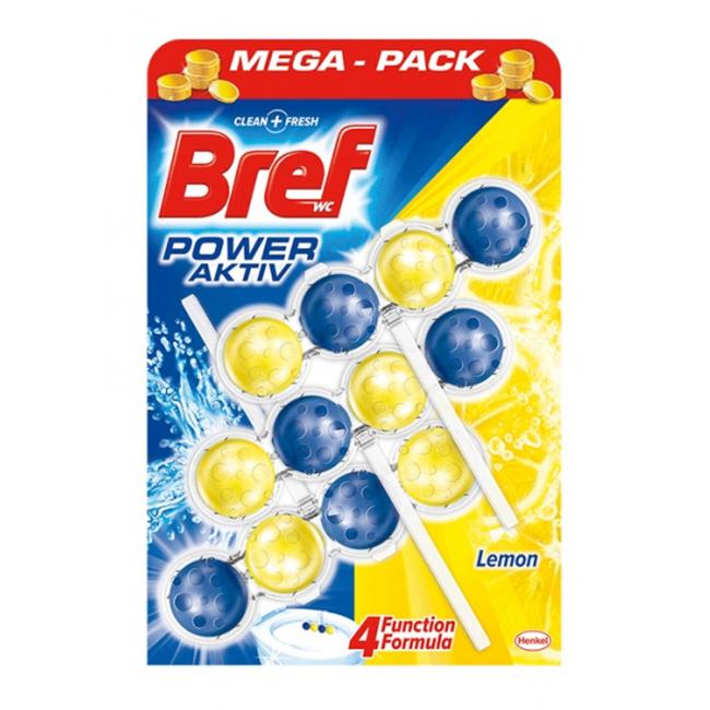 [HY179442] Bref Power Aktiv WC-Hängeblock massiv 3 x 50 g Zitrone