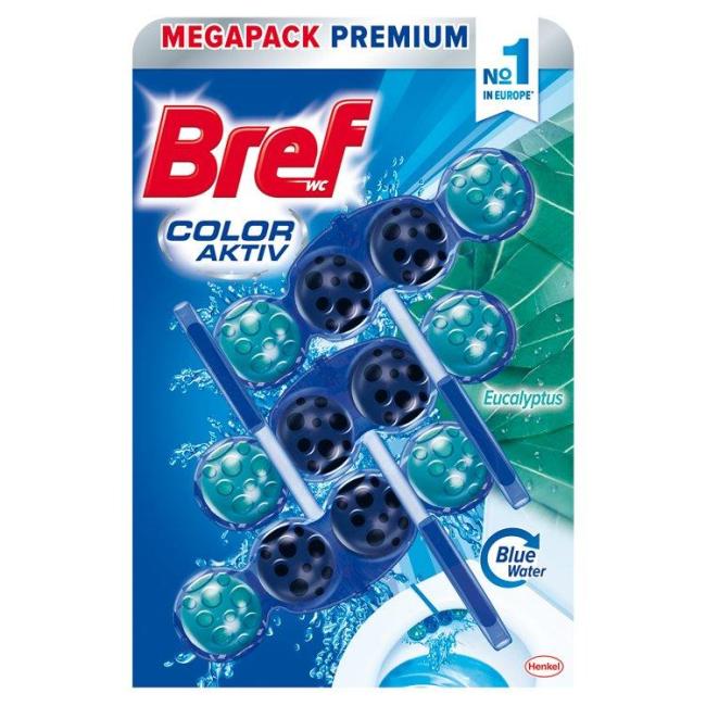 Bref Color Aktiv WC-Hängeblock, einfarbig, 3 x 50 g, Eukalyptus
