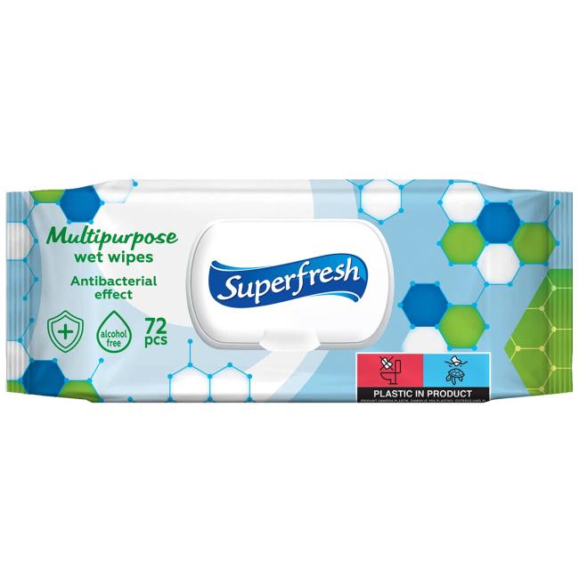 [HY216704] Superfresh antibakterielle Feuchttücher, 72 Stück