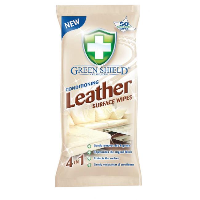 [HY220724] Green Shield Lederreinigungstücher, 50 Stück