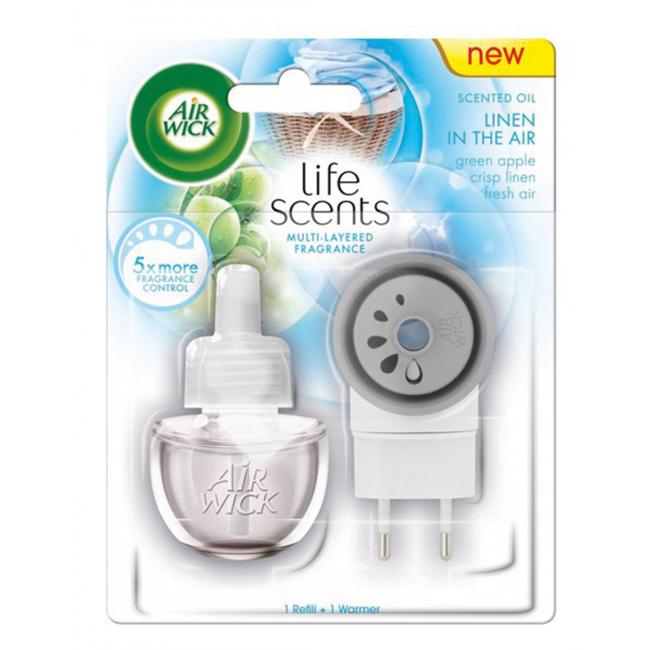 Air Wick elektrischer Lufterfrischer + Nachfüllpackung 19 ml – Waschen im Wind