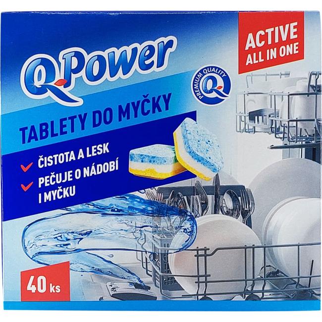 Q-Power Active All-in-One Geschirrspültabs, 40 Stück
