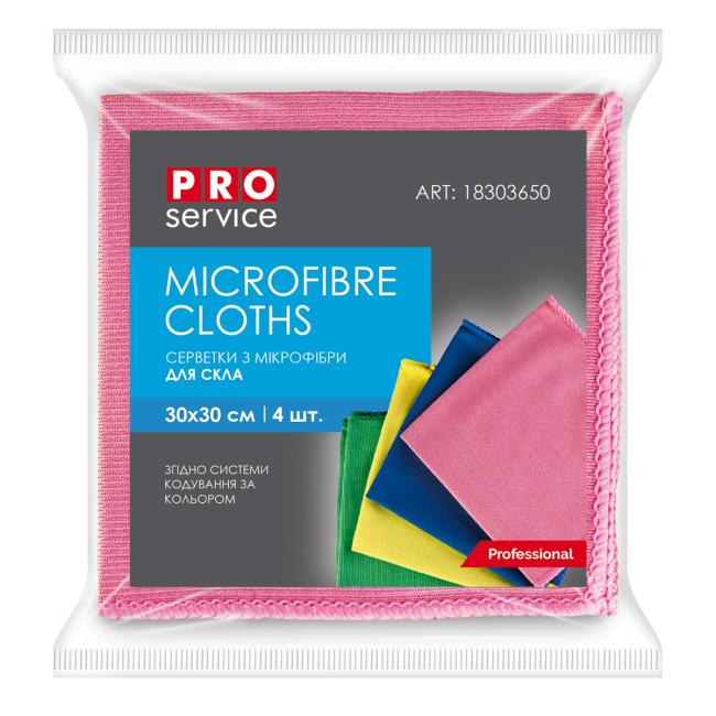 [HY300940] Mikrofaser-Glasreinigungstuch, verschiedene Farben, 30 x 30 cm, 4 Stück