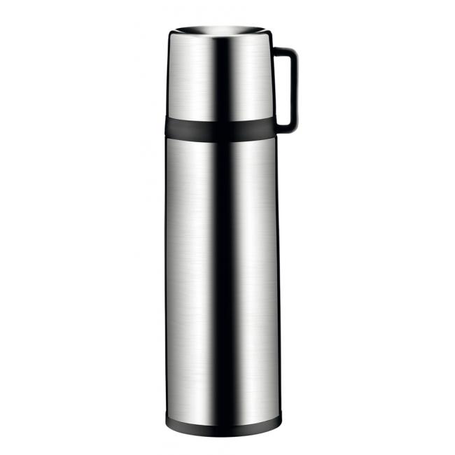 [HY318526] Edelstahl-Thermoskanne mit Becher, Fassungsvermögen: 1,0 l