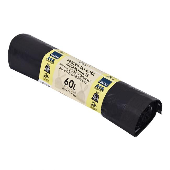 [HY352345] Wiederverschließbare Beutel 60 l LDPE 30 µm, 60 x 70 cm, schwarz (8 Stück)