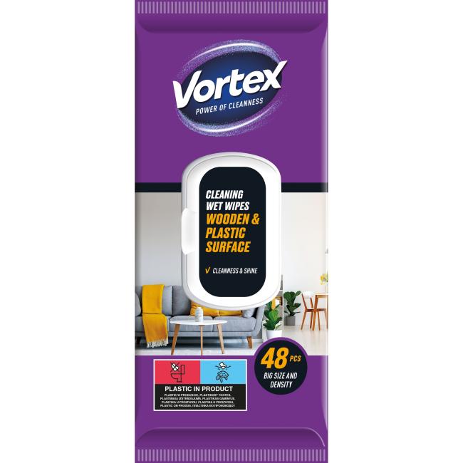 Feuchttücher für Holzoberflächen, 48 Stück.