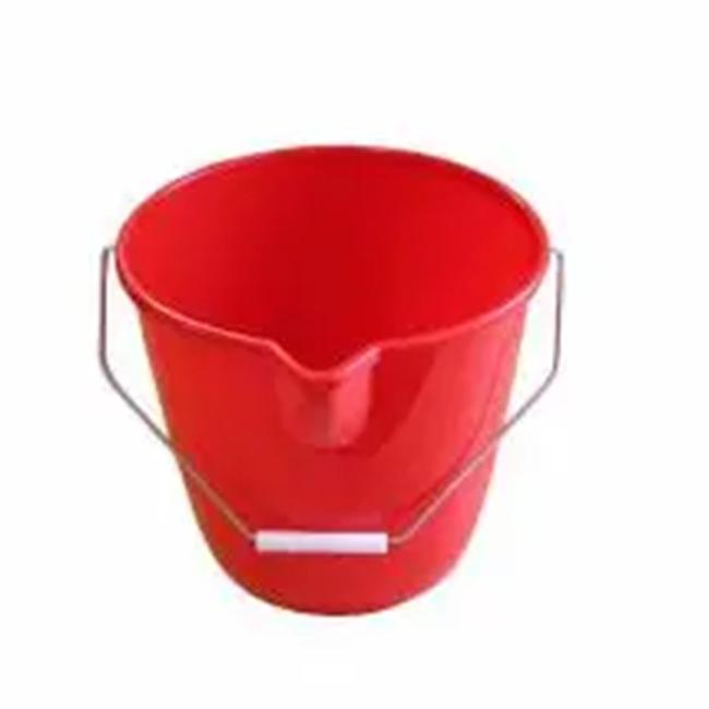Runder Eimer mit Ausguss, Volumen 10 l, rot