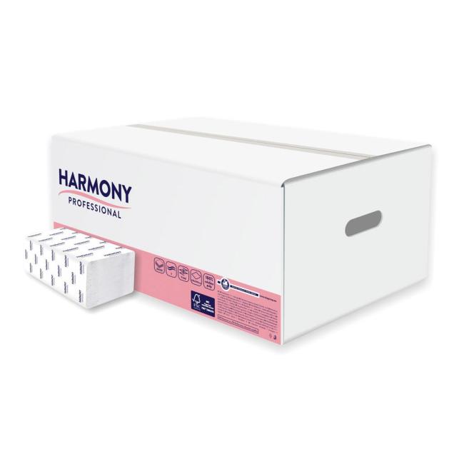 Papierhandtücher gefaltet ZZ 2-lagig HARMONY professional, 100% Zellulose, weiß (20 Packungen)