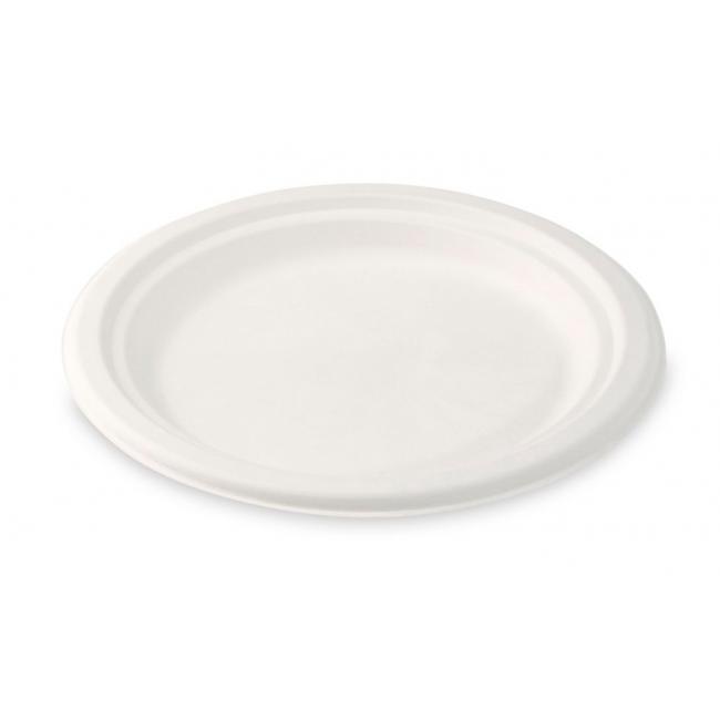 [HY410170] Runde Teller aus Bio-Zuckerrohr, 17,5 cm, 50 Stück